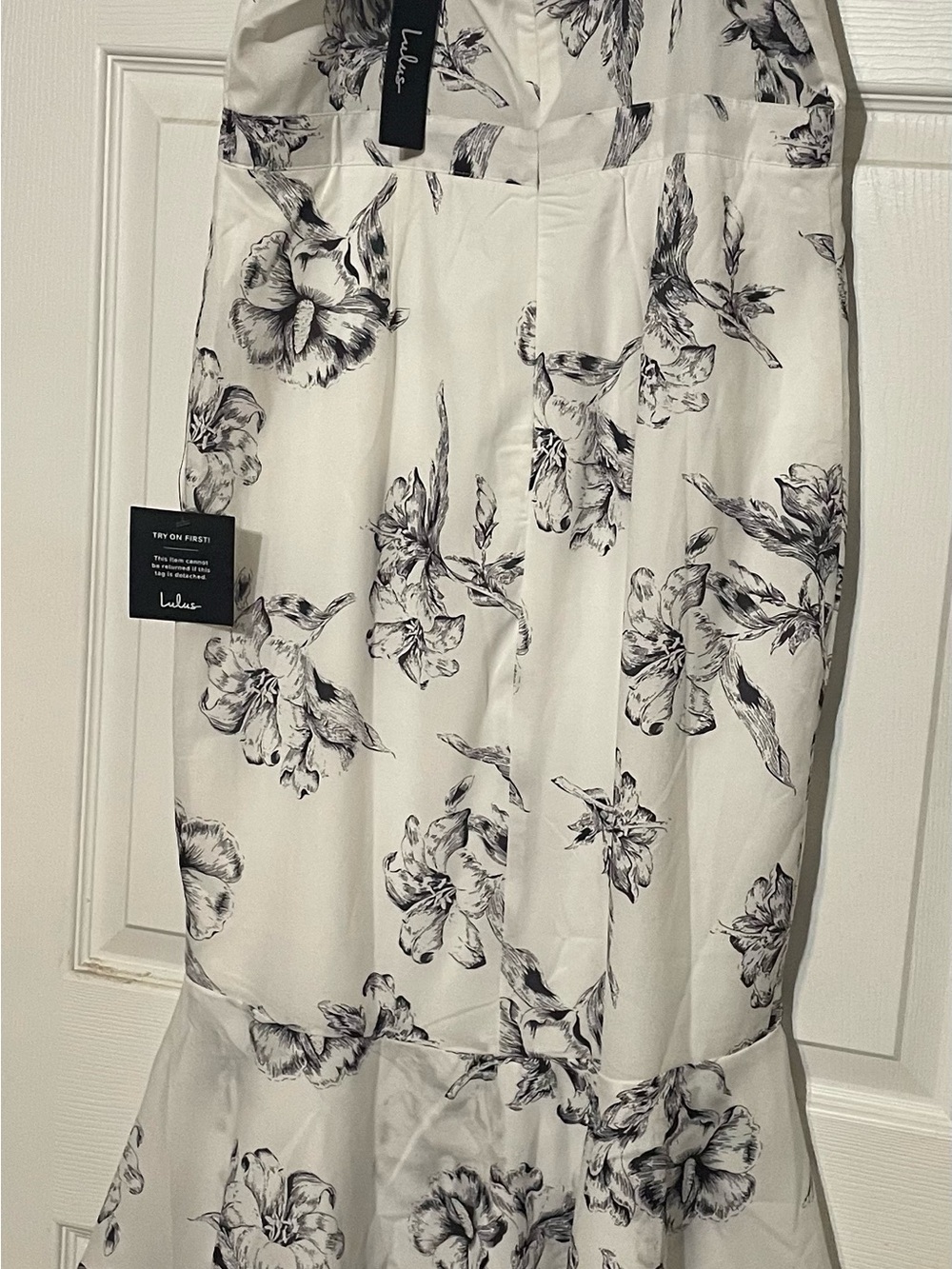 Lulu's Darling Daylily White High-Low Dress with Black Floral Print - Picture 8 of 9